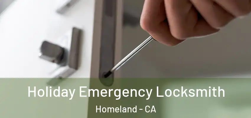 Holiday Emergency Locksmith Homeland - CA